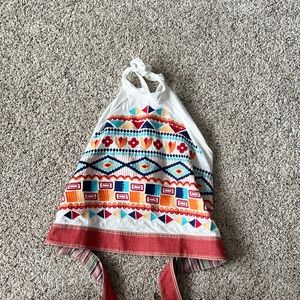 White Open Back Wrap Tank